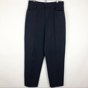 Talbots Stretch High Rise Barrel Leg Trousers Pants Navy Blue